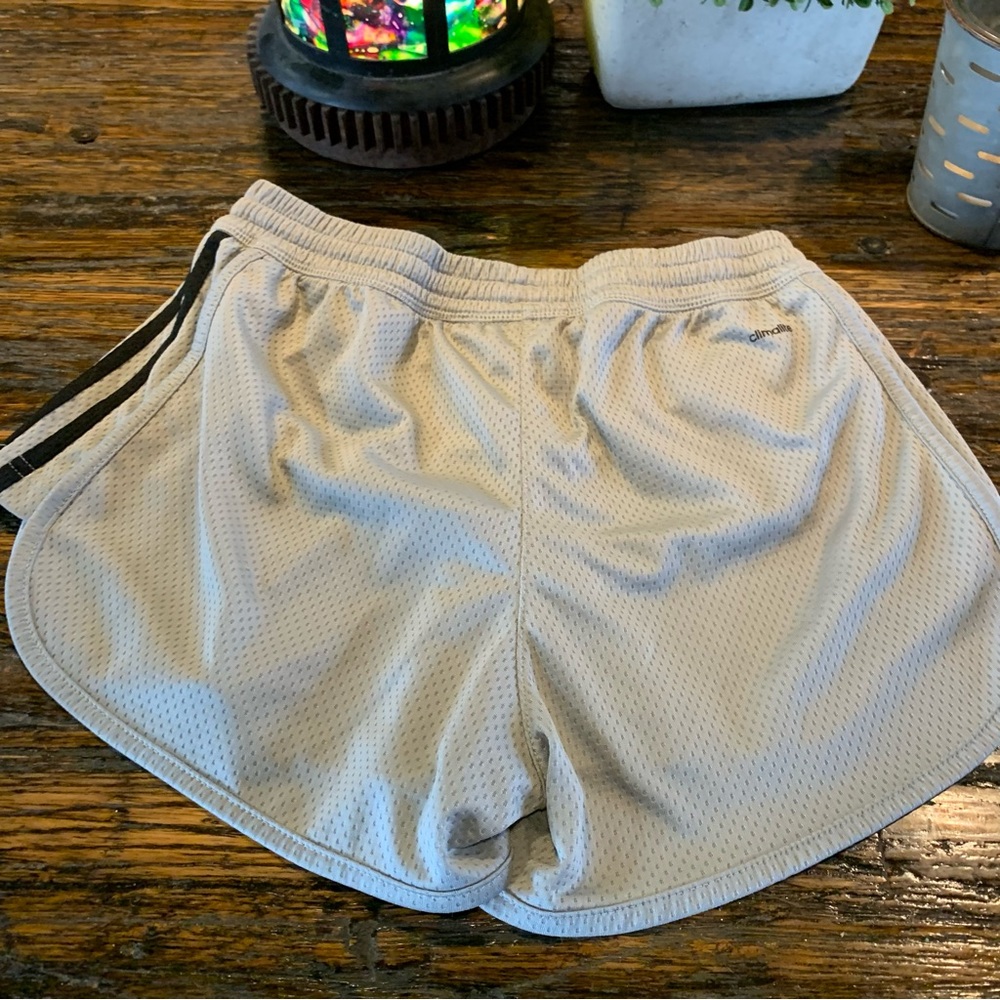 Adidas Running Athletic Shorts Stripe Striped Climalite S Small Black Gray - Picture 3 of 12